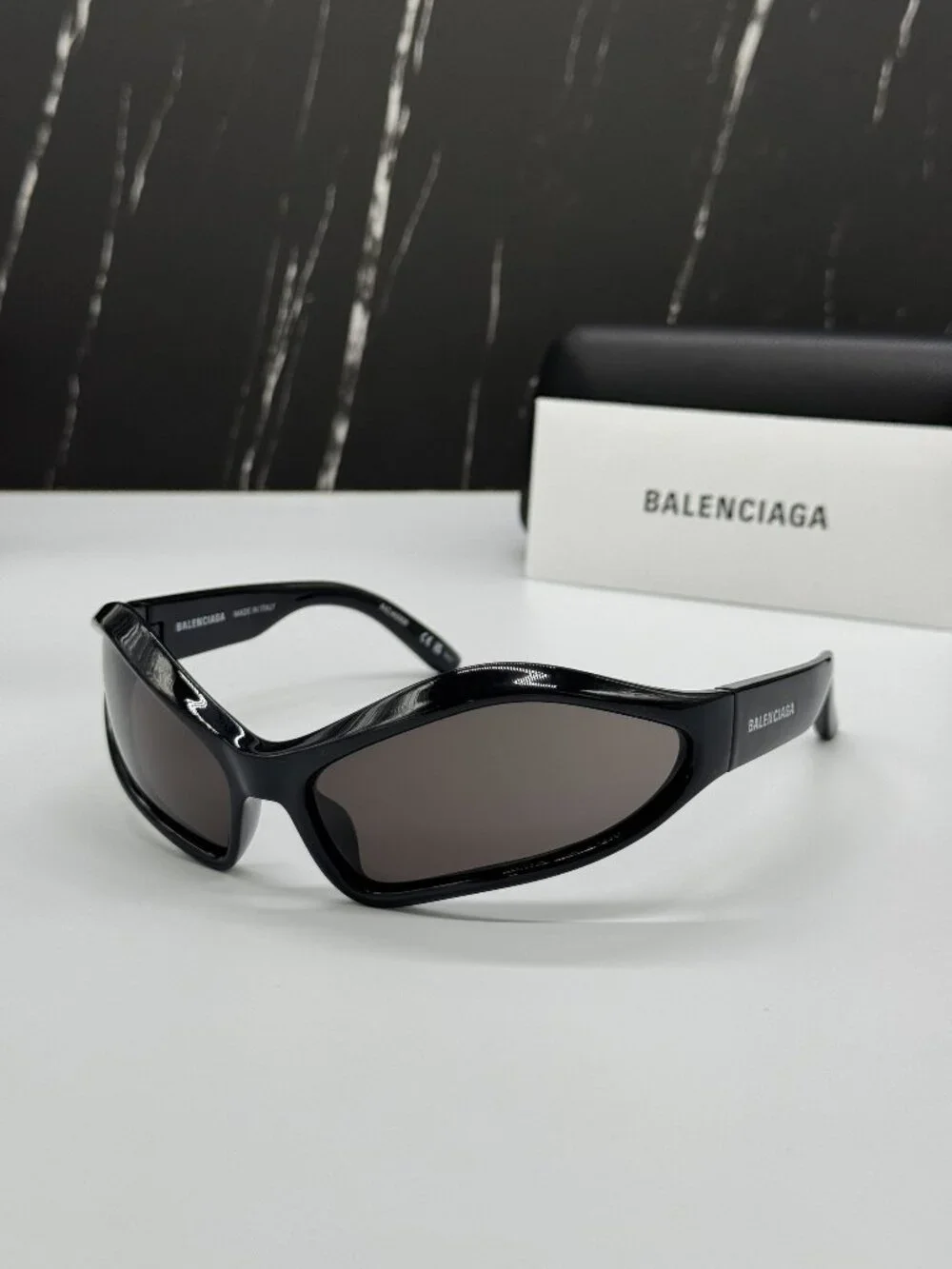 NEW BALENCIAGA BB0314S 001 BLACK UNISEX GEOMETRIC SUNGLASSES BALENCIAGA EYEWEAR